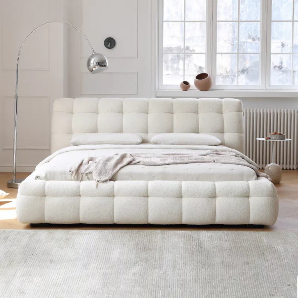 Cleo Luxury Upholstered Bed In Boucle