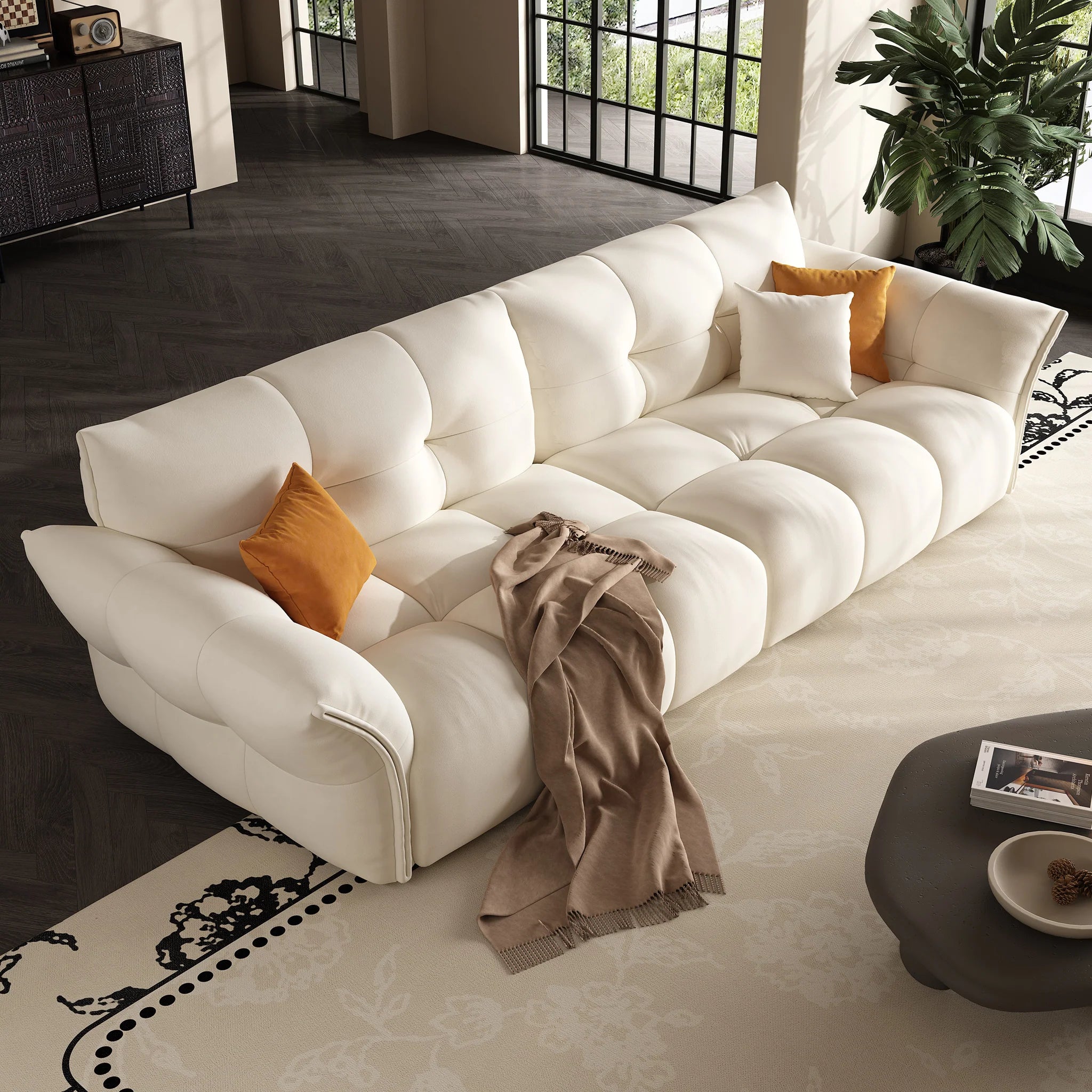 Lily Premium Sofa Set In White