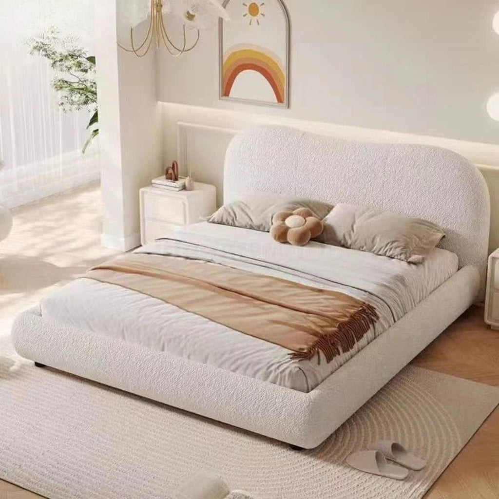 Bobbit Modern Upolstered Bed In Boucle