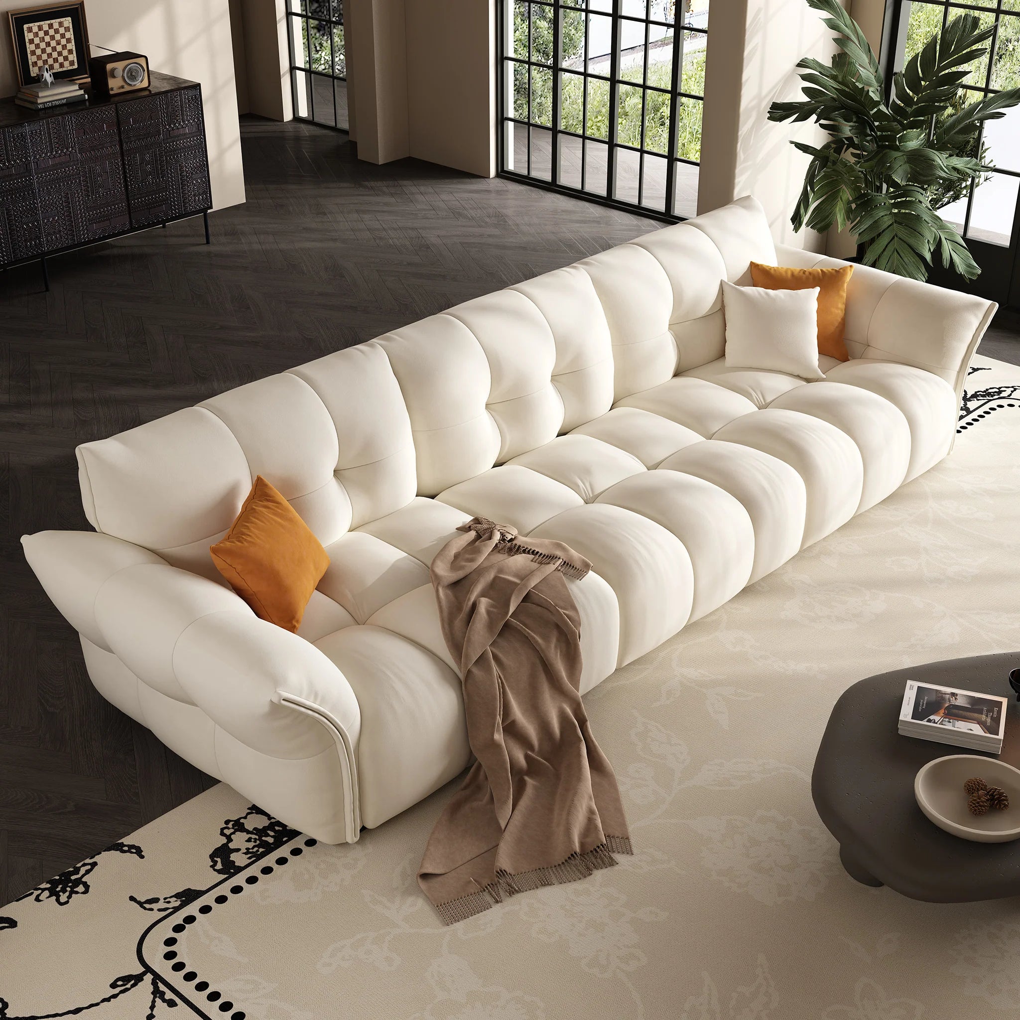 Lily Premium Sofa Set In White