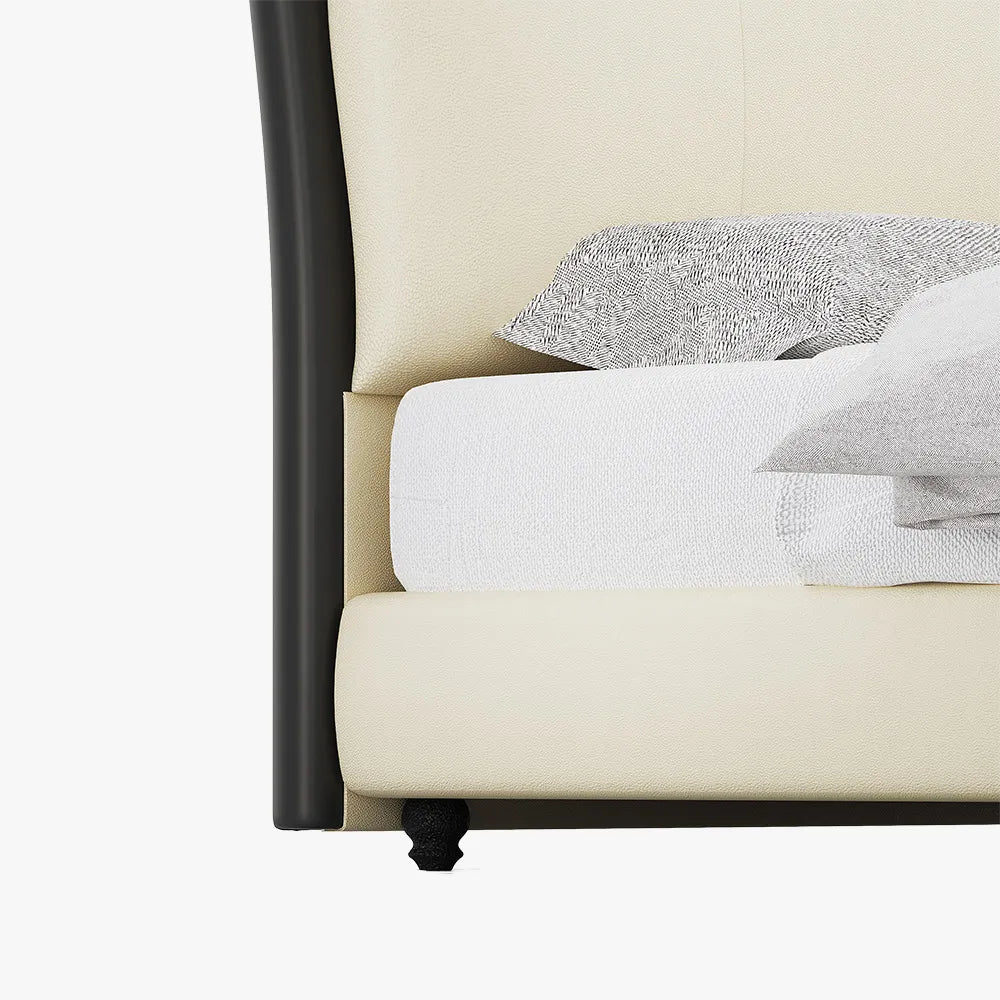 Butterfly Leatherette Bed With Storage