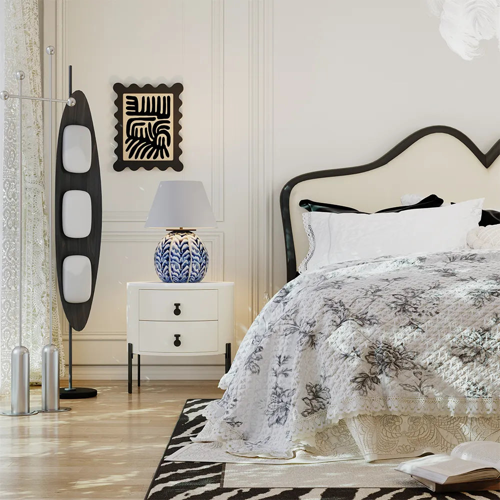 Butterfly Leatherette Bed With Storage