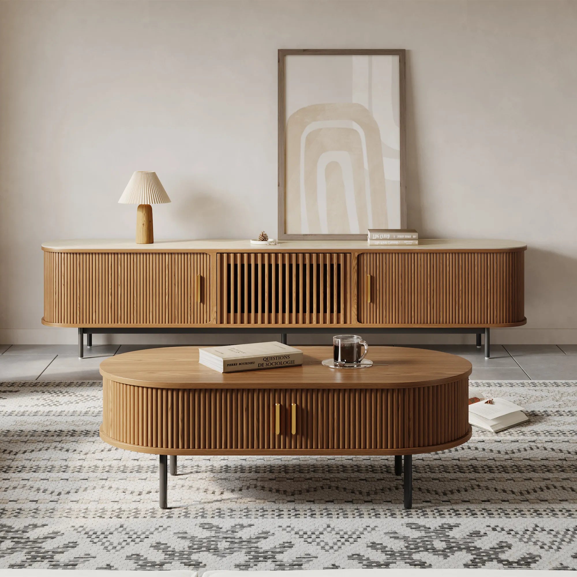 Oppo Luxury Flutted Centre Table