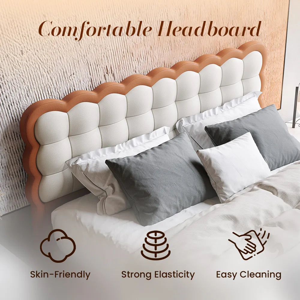 Bubble Upholstered Bed In Leatherette