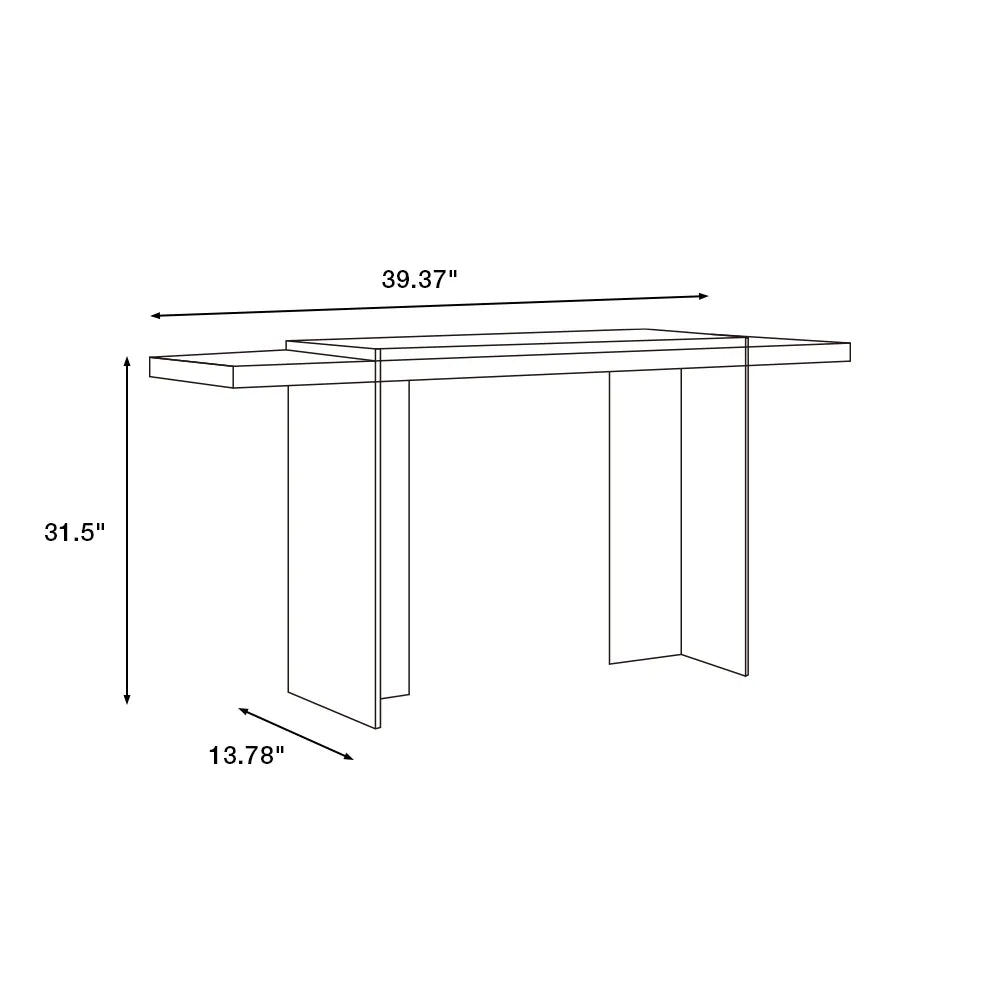 Brown And Black Unique Console Table In Wood