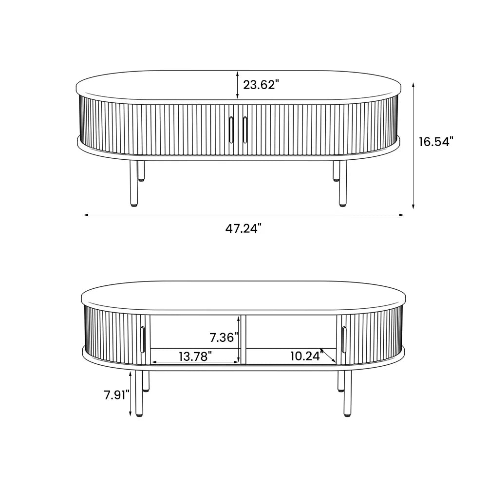 Oppo Luxury Flutted Centre Table
