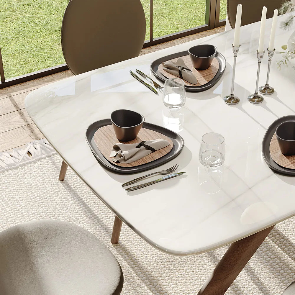 Mario Dining Table With Stainless Steel Frame