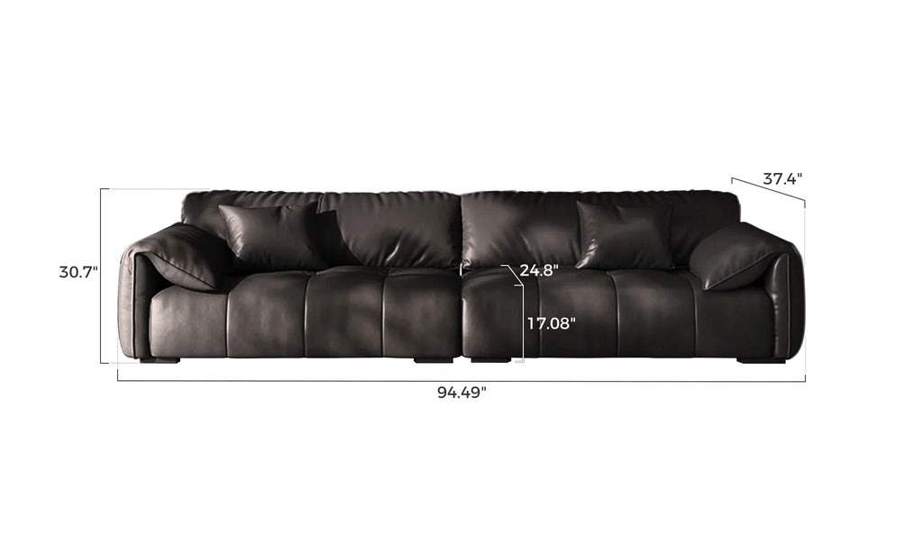 Black Premium Leatherette Sofa Set