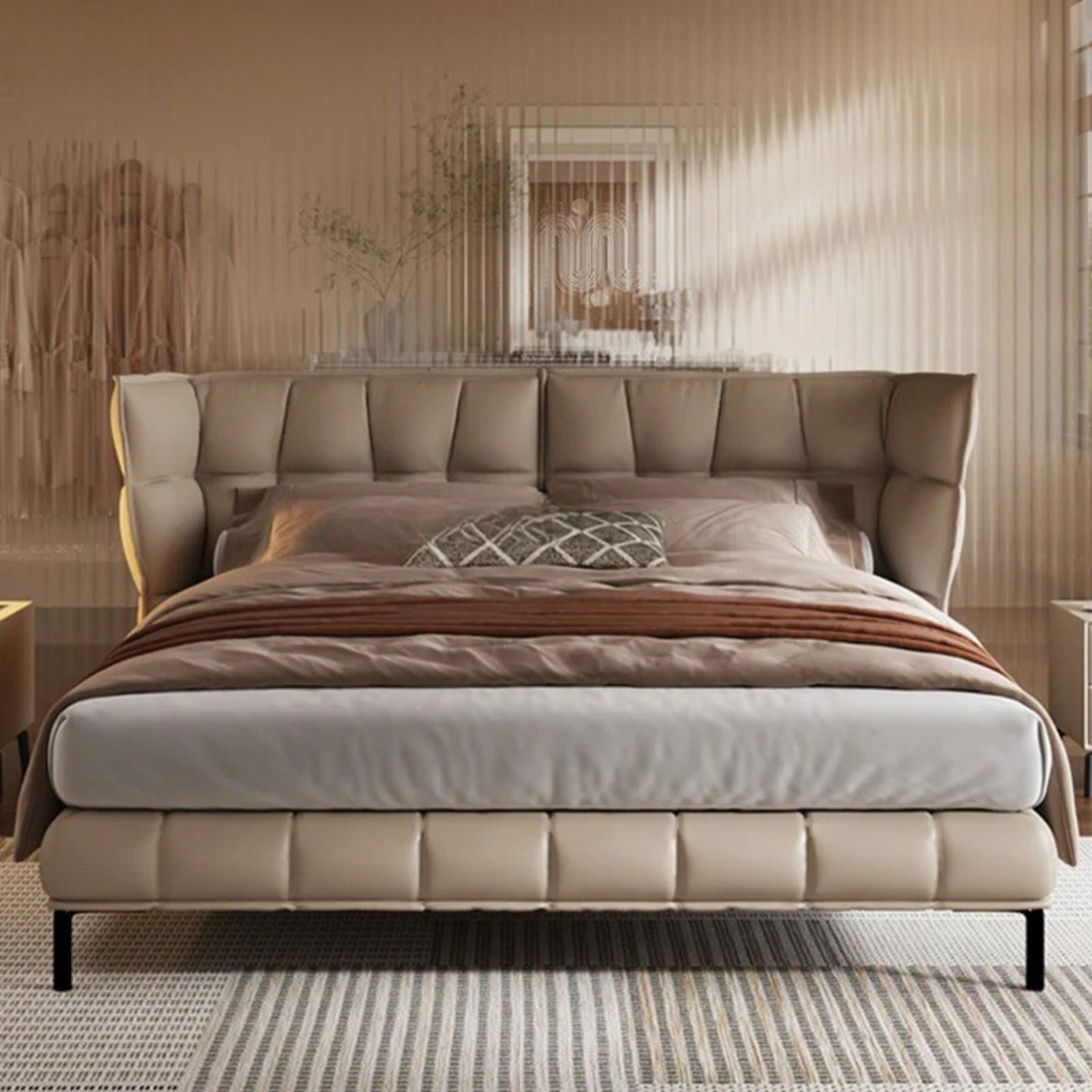 Eternity Modern Upholstered Bed In Leatherette