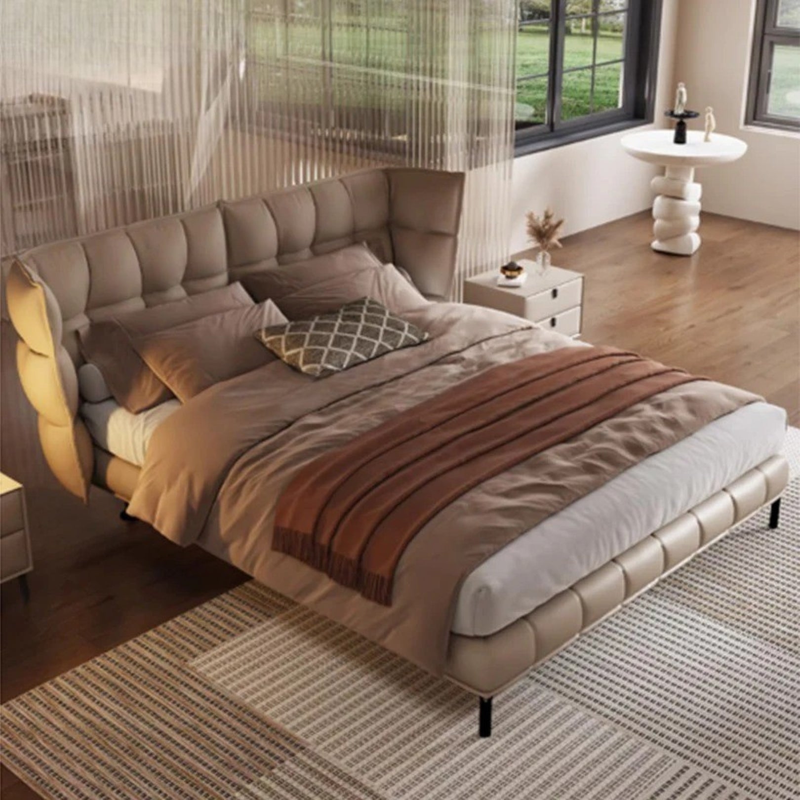 Eternity Modern Upholstered Bed In Leatherette