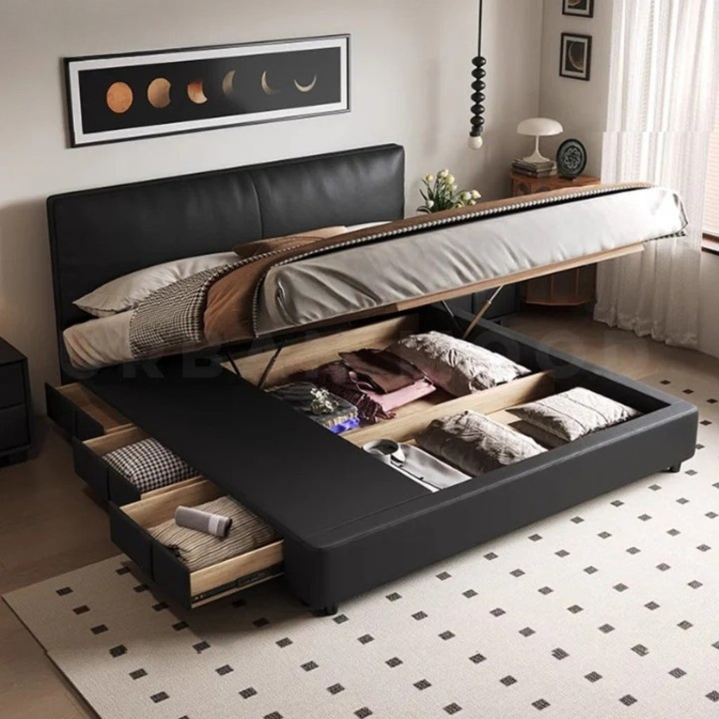 Madalin Modern Upholstered Bed In Suede