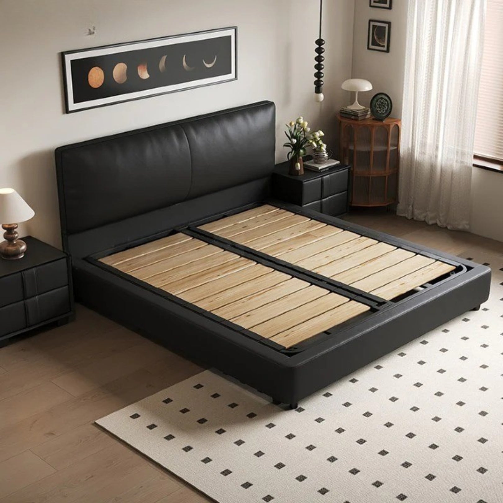 Madalin Modern Upholstered Bed In Suede