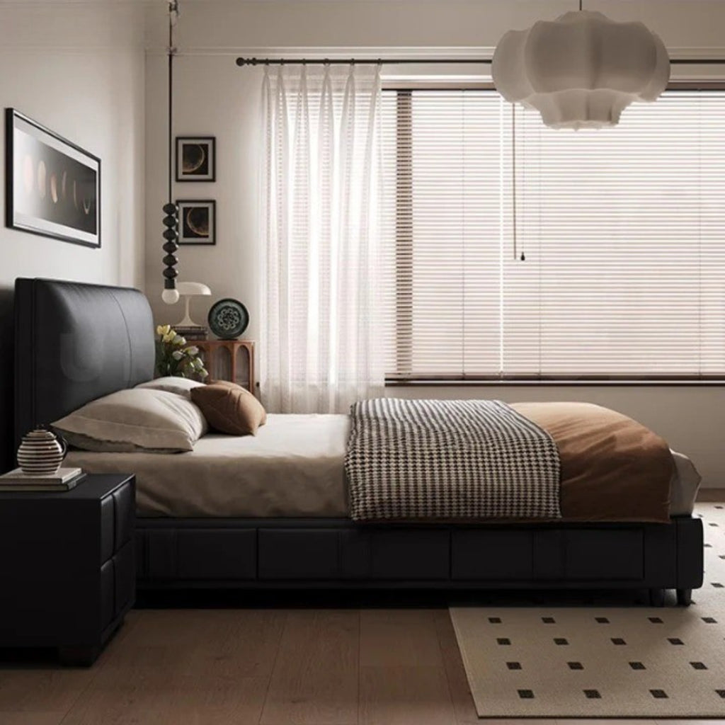 Madalin Modern Upholstered Bed In Suede