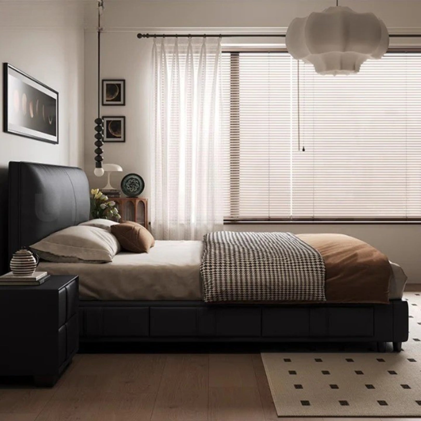 Madalin Modern Upholstered Bed In Suede