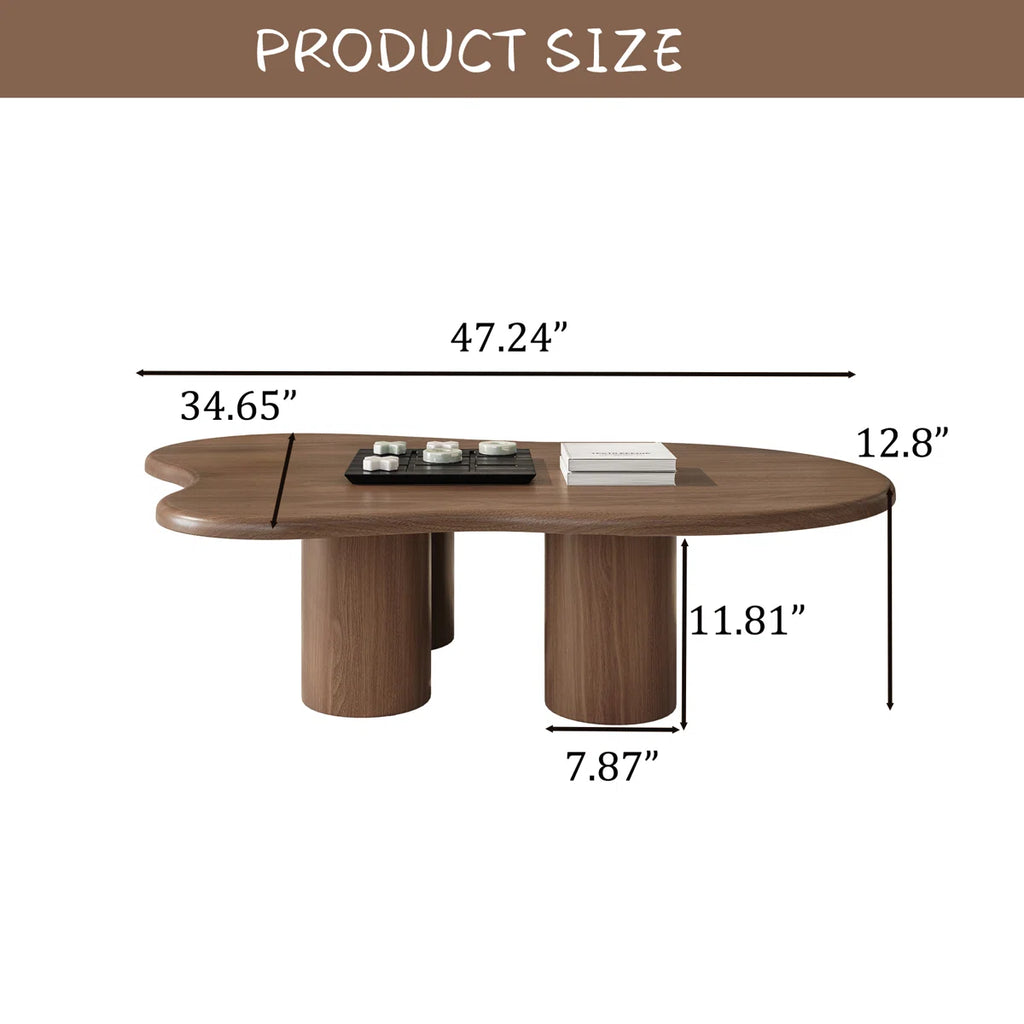 Cloud Shaped Solid Wood Centre Table