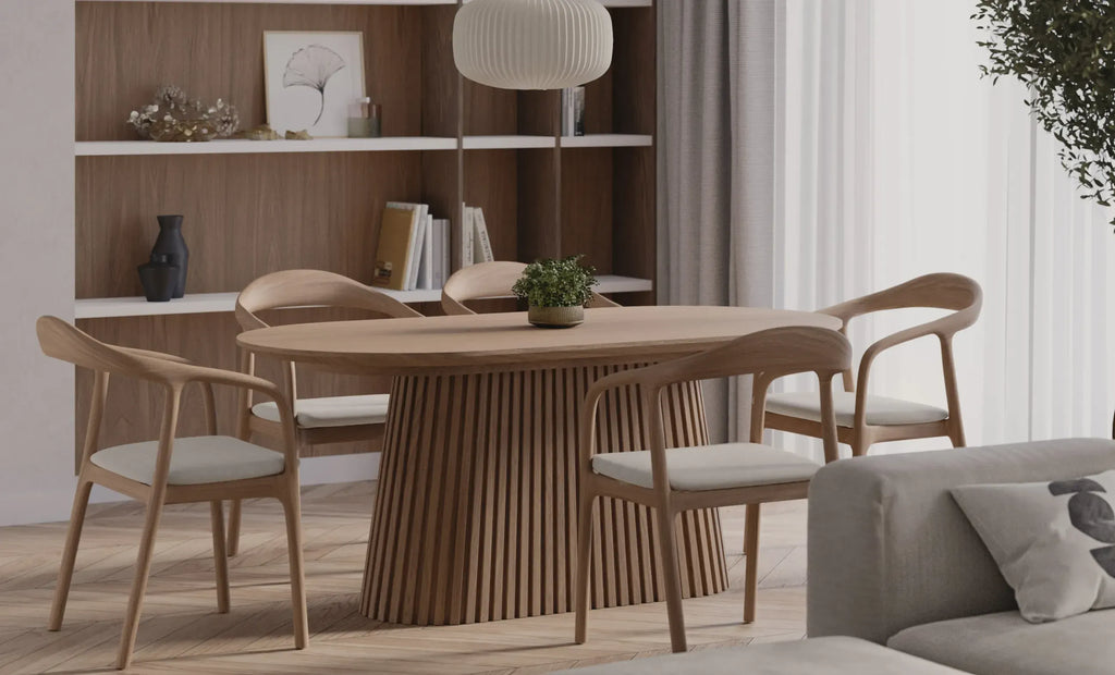 Lugo Luxe Oak Wood Dining Set