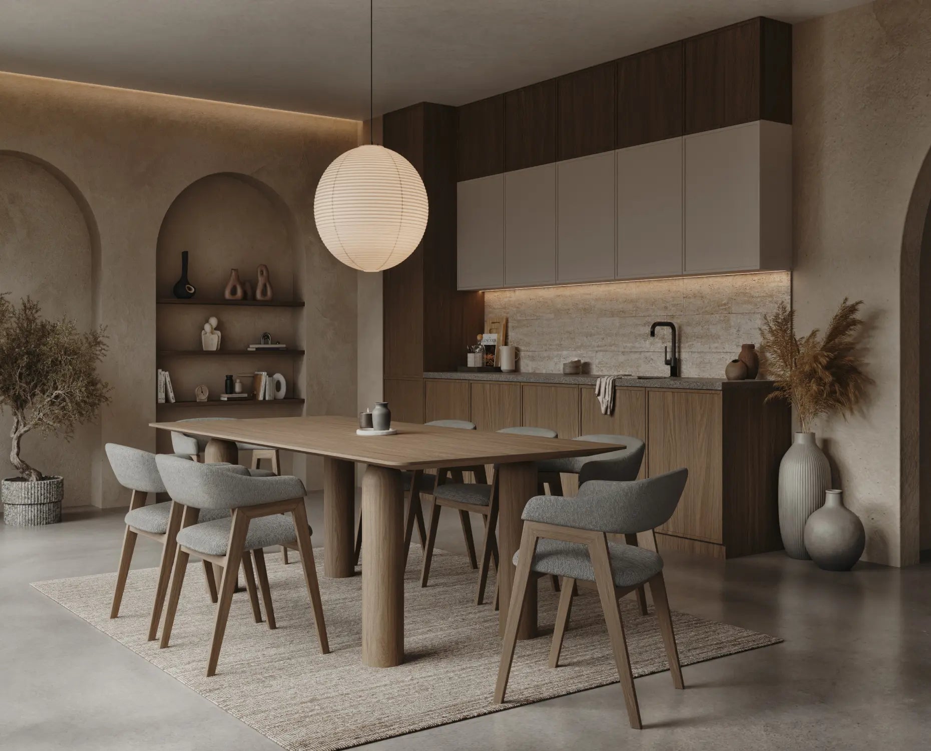 Ariana Oak Wood Dining Table