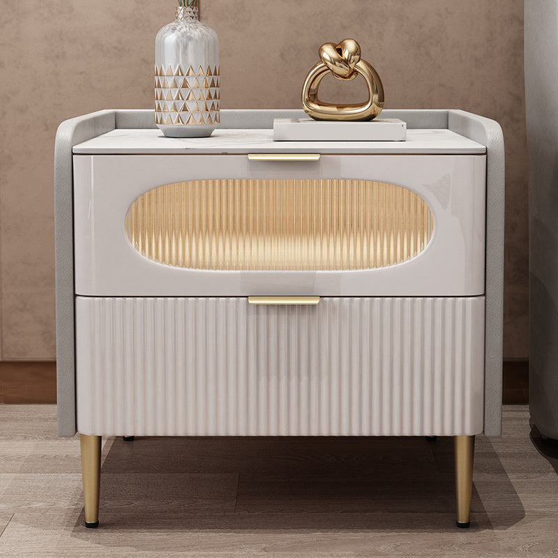 Glass Flutted Side Tables In Pu