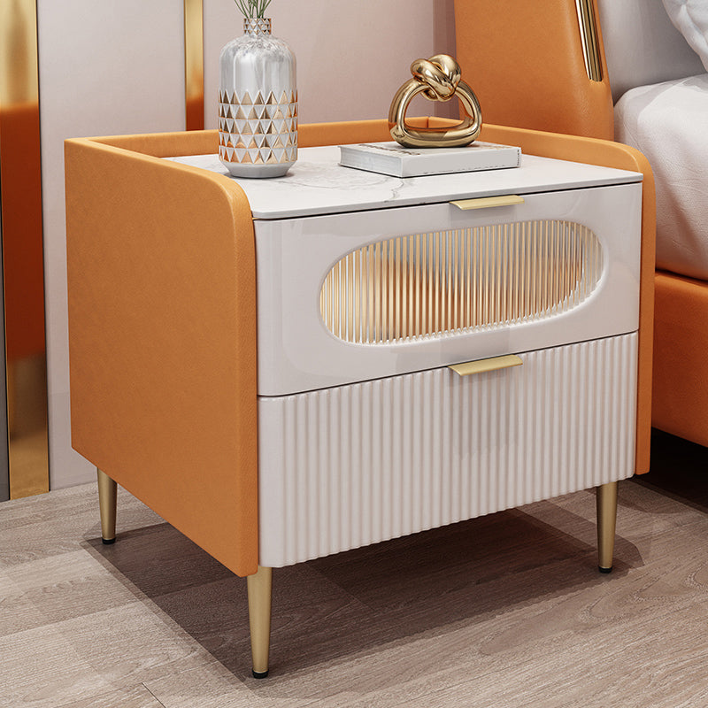 Glass Flutted Side Tables In Pu