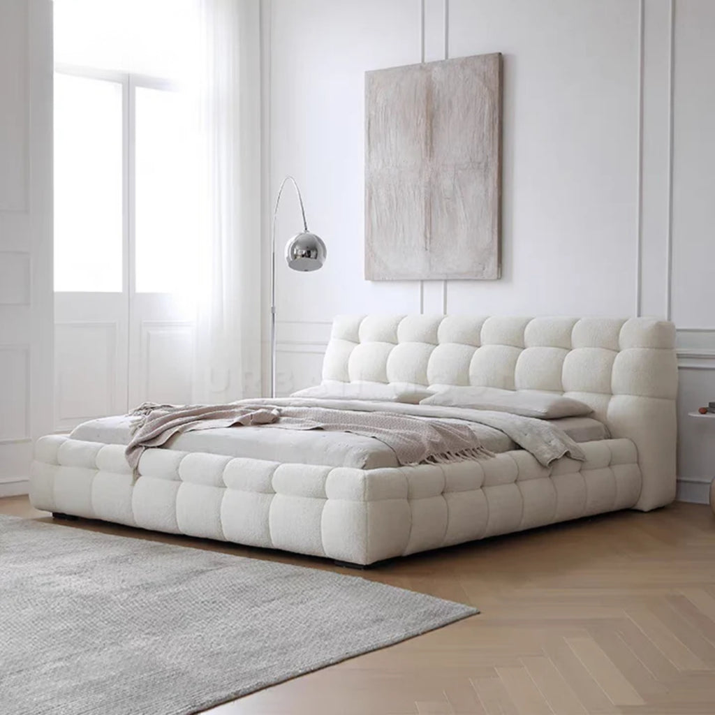 Cleo Luxury Upholstered Bed In Boucle