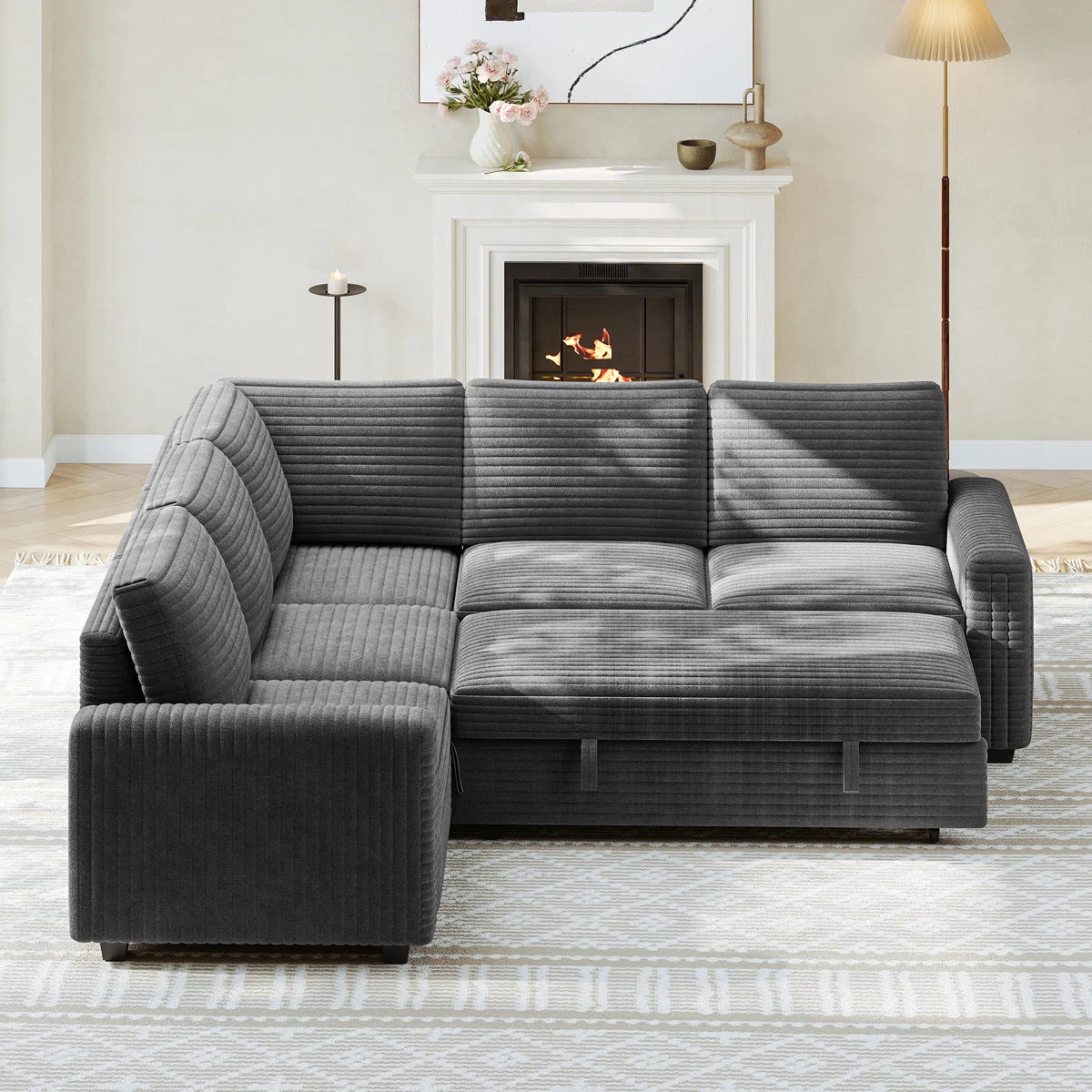 Macro L Shaped Sofa Cum Bed