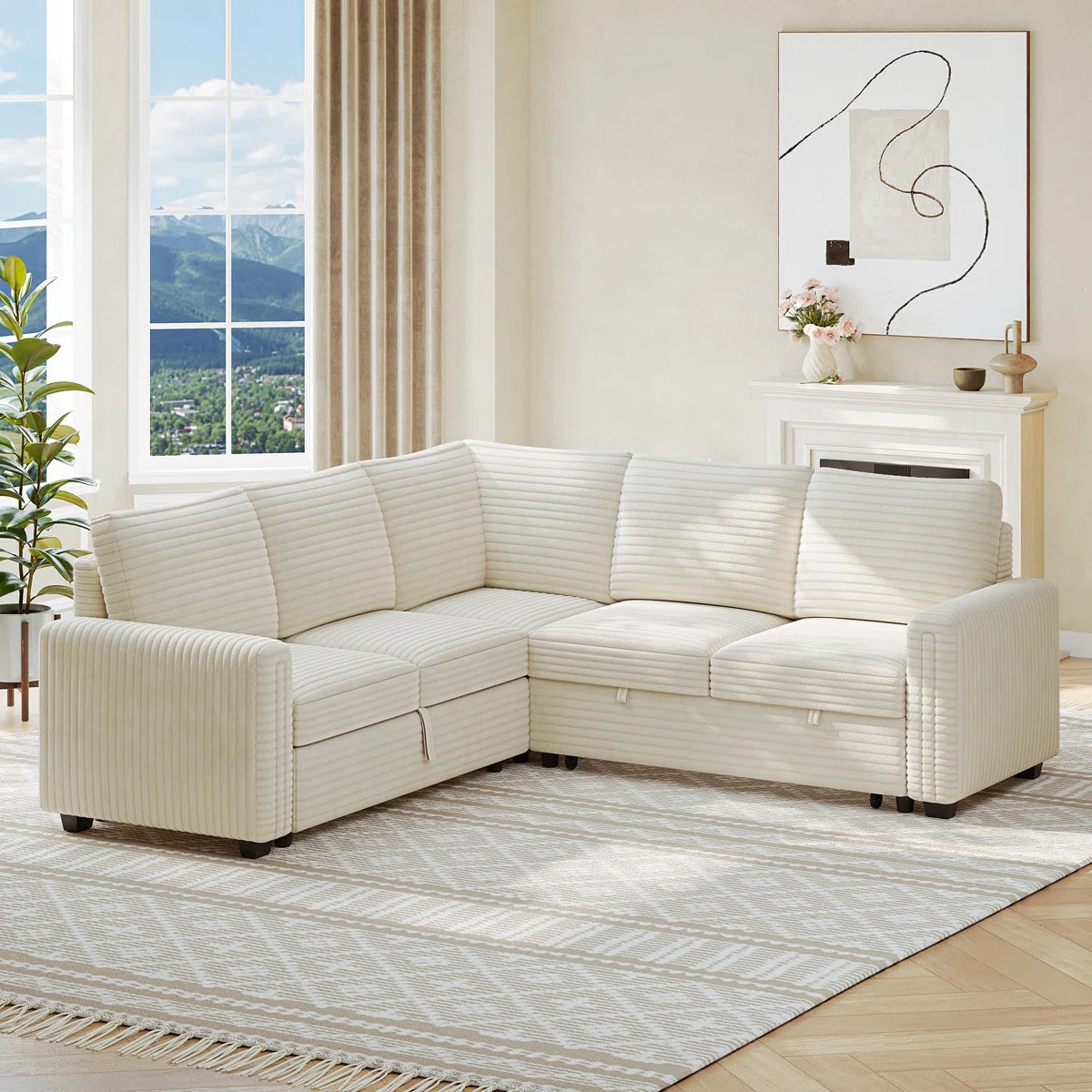 Macro L Shaped Sofa Cum Bed