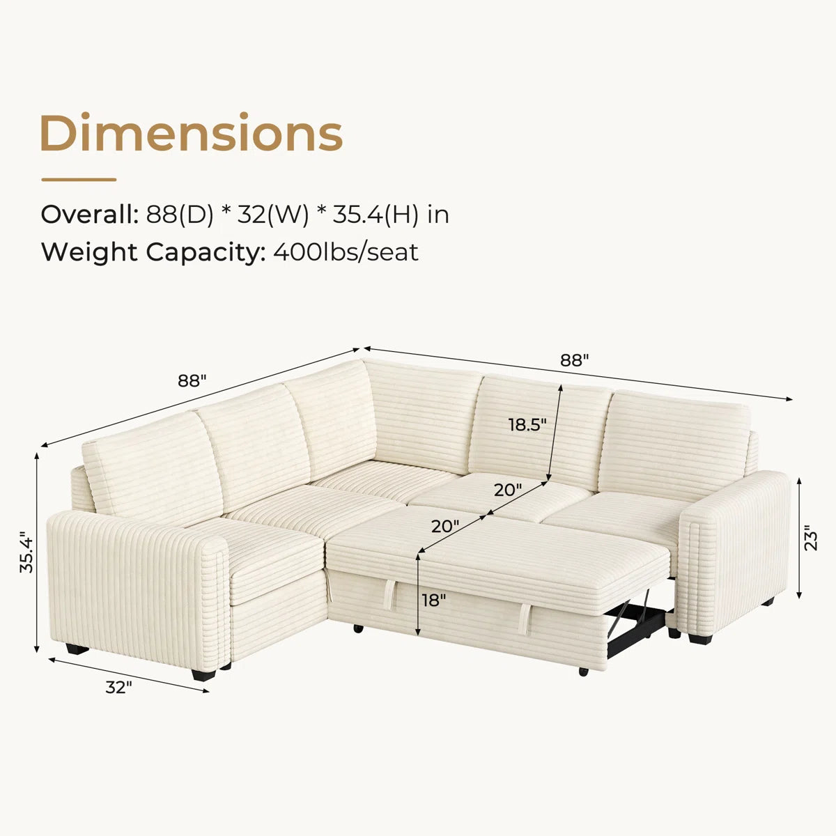 Macro L Shaped Sofa Cum Bed
