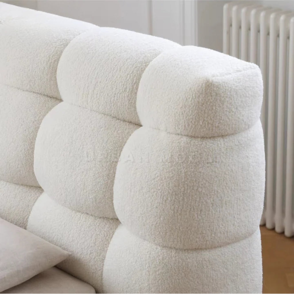 Cleo Luxury Upholstered Bed In Boucle