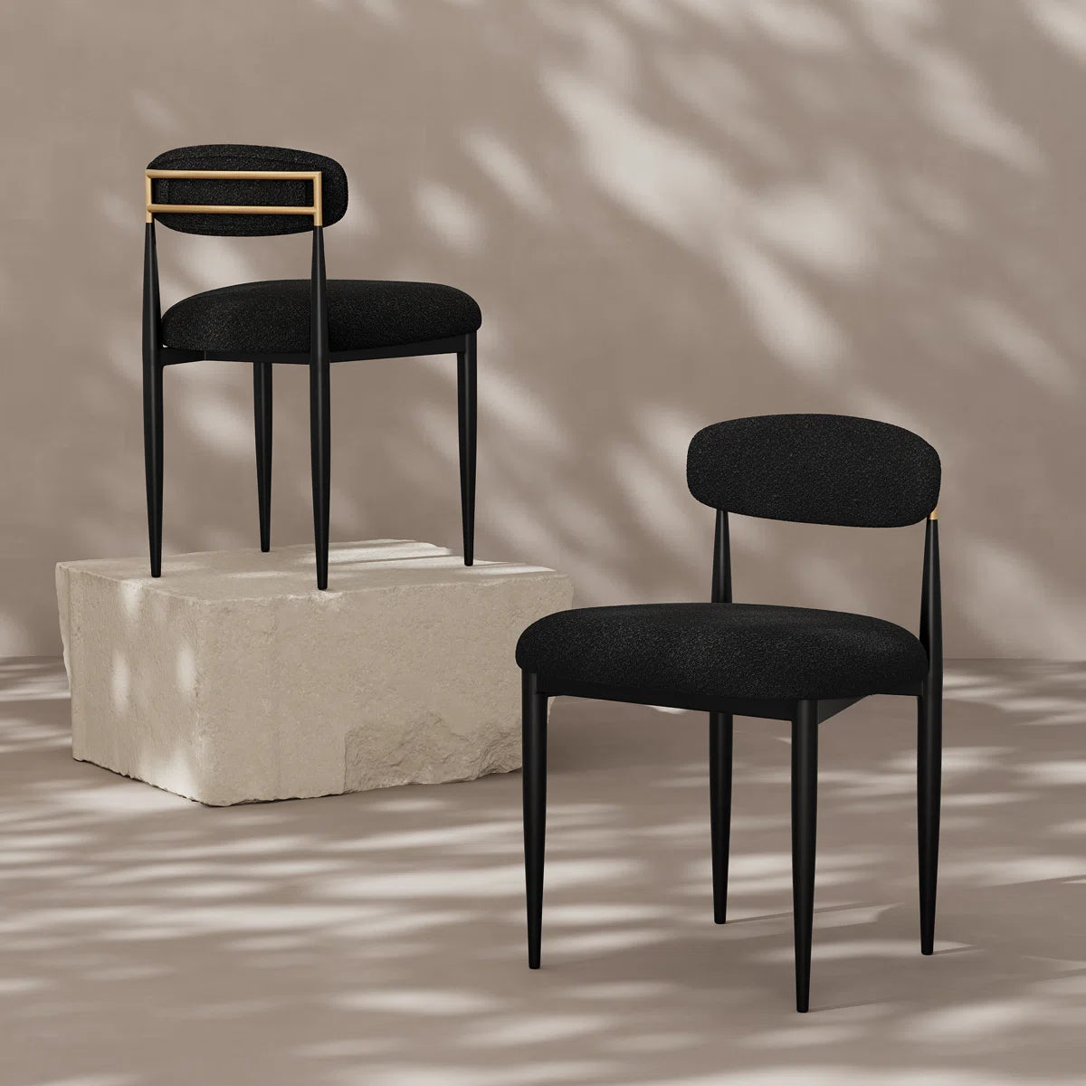 Ackley Luxury Dining Chairs In Boucle