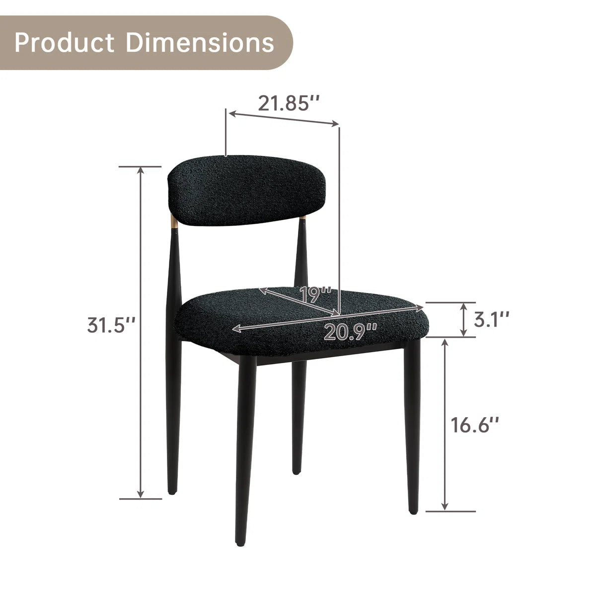 Ackley Luxury Dining Chairs In Boucle