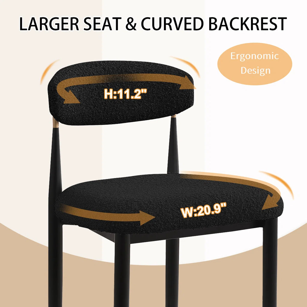 Ackley Luxury Dining Chairs In Boucle