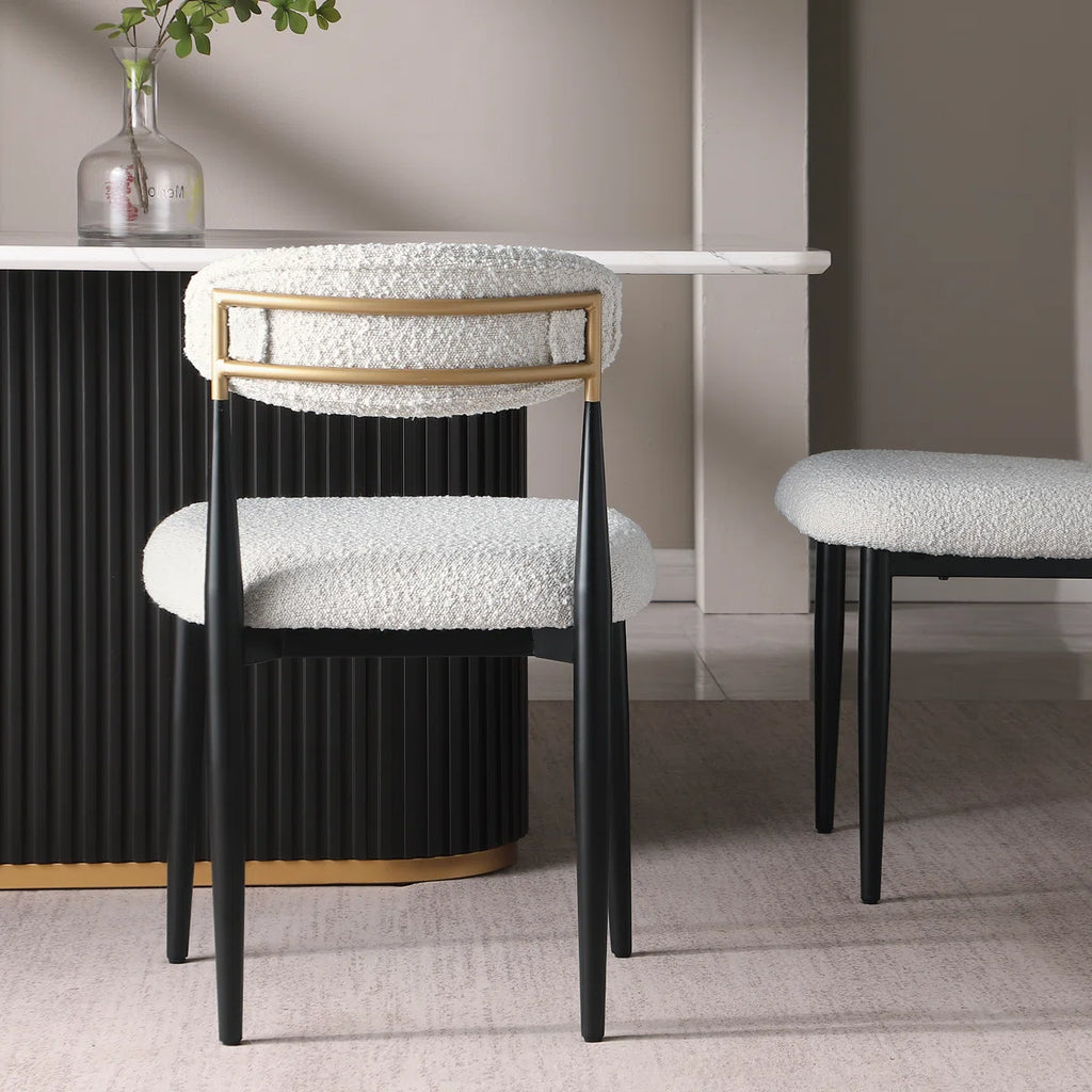 Ackley Luxury Dining Chairs In Boucle