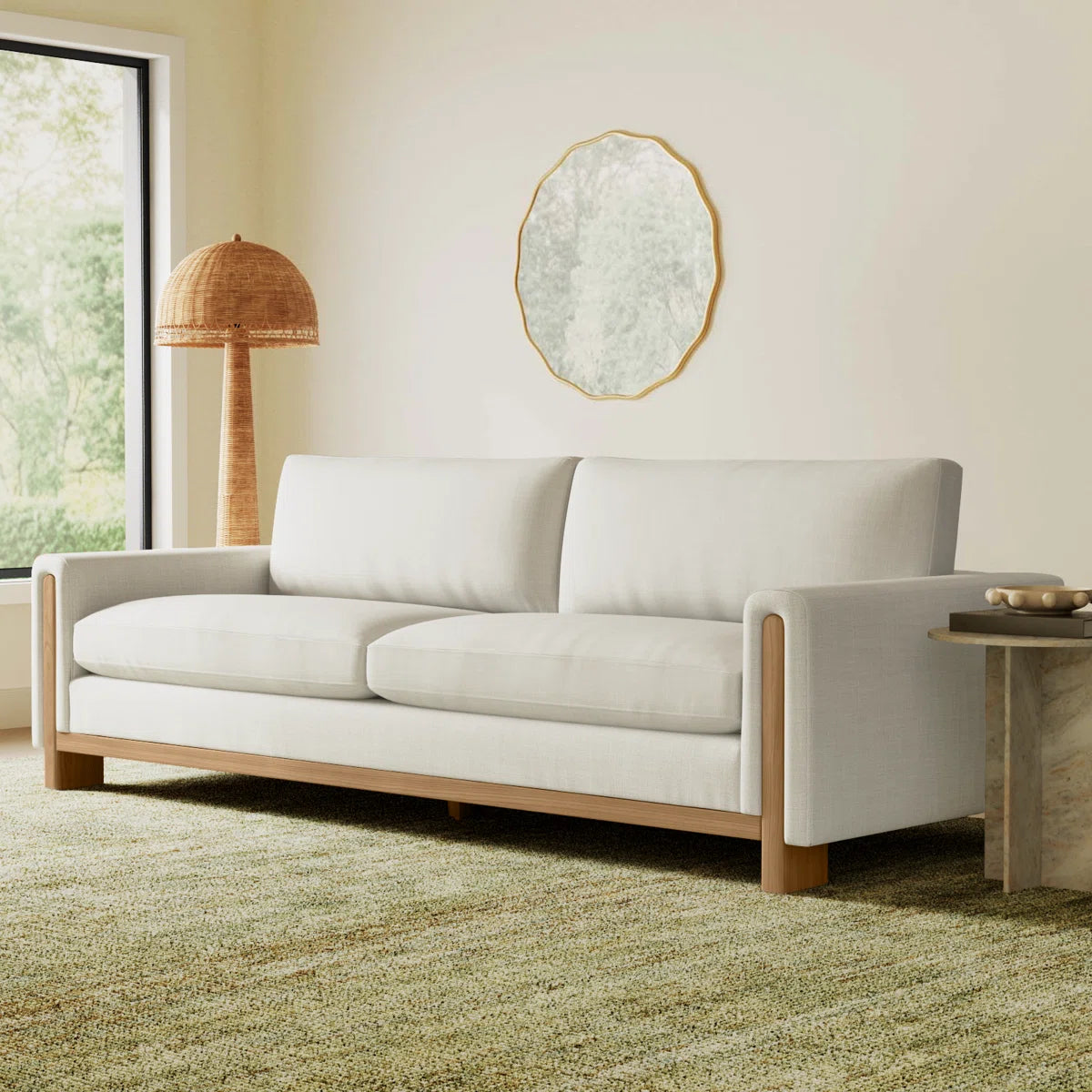 Adelle Wooden Framed Sober Sofa Set