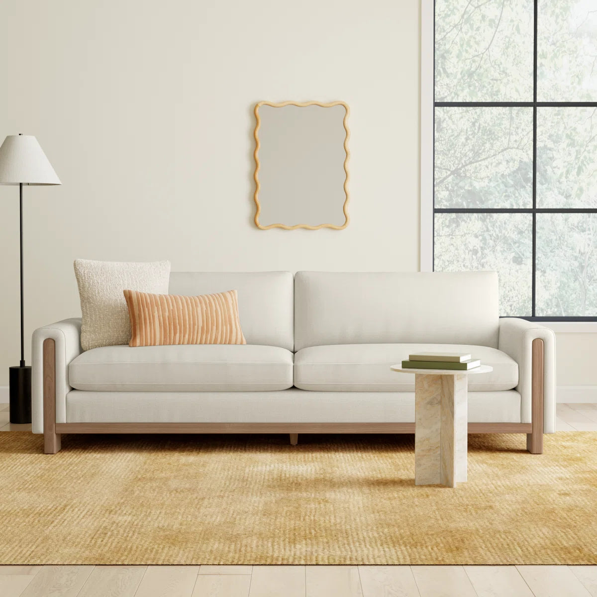 Adelle Wooden Framed Sober Sofa Set