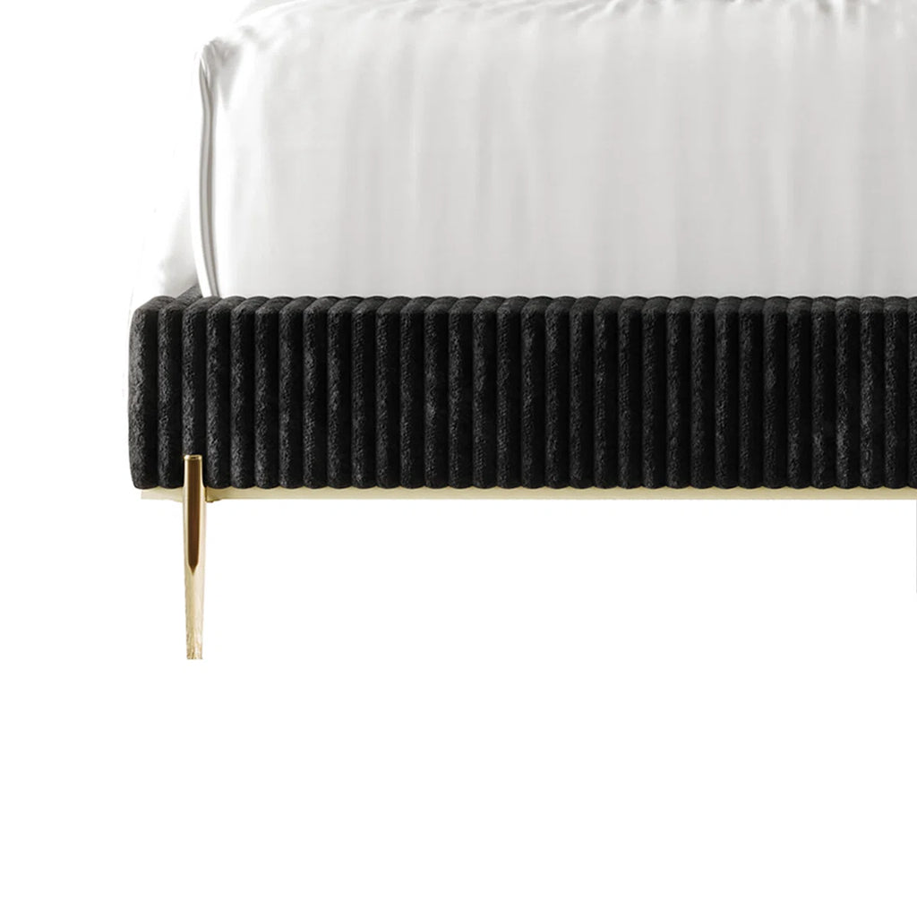 Anaika Black Flutted Bed