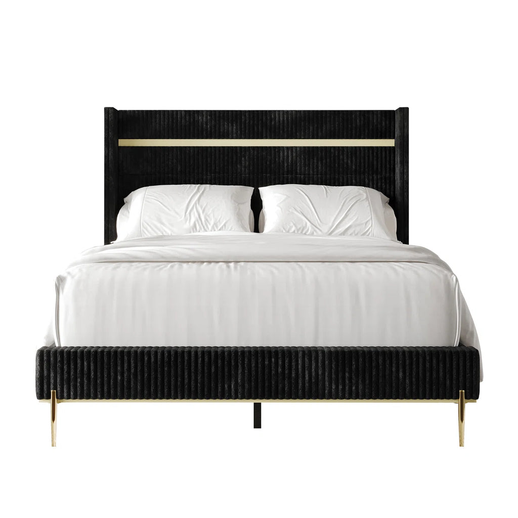 Anaika Black Flutted Bed