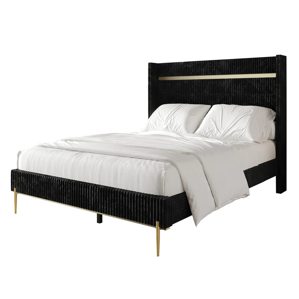 Anaika Black Flutted Bed
