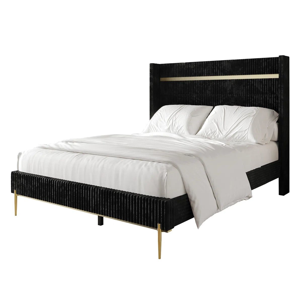 Anaika Black Flutted Bed