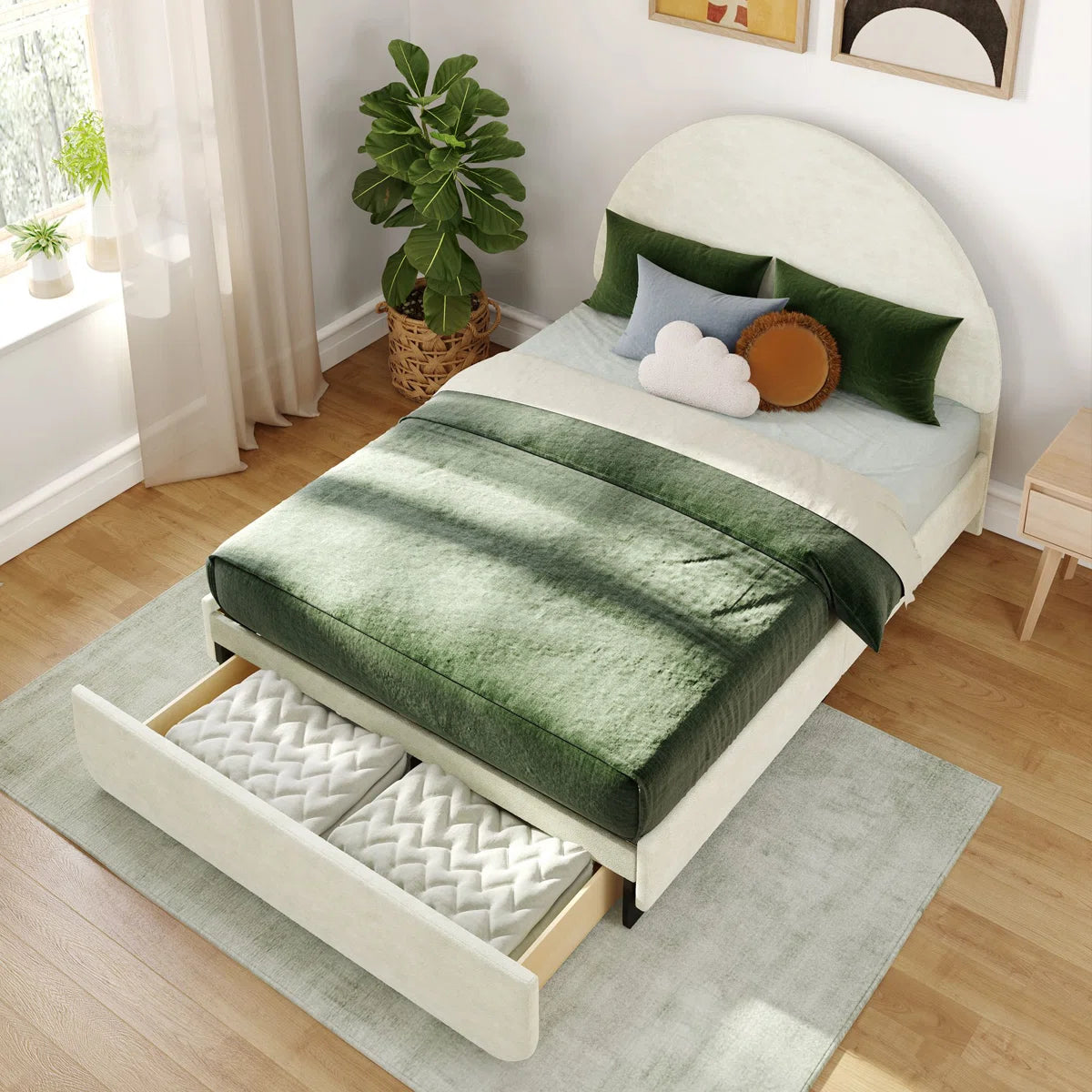 Half Moon Upholstered