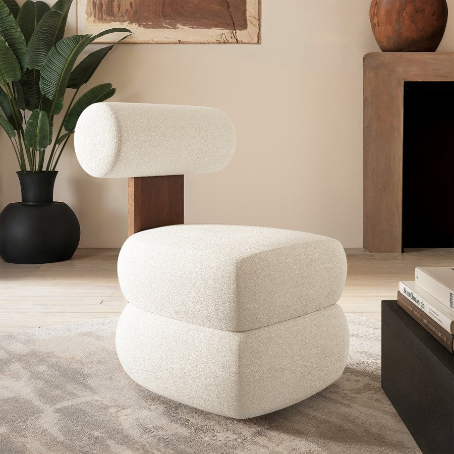 Cream Boucle Premium Accent Chair