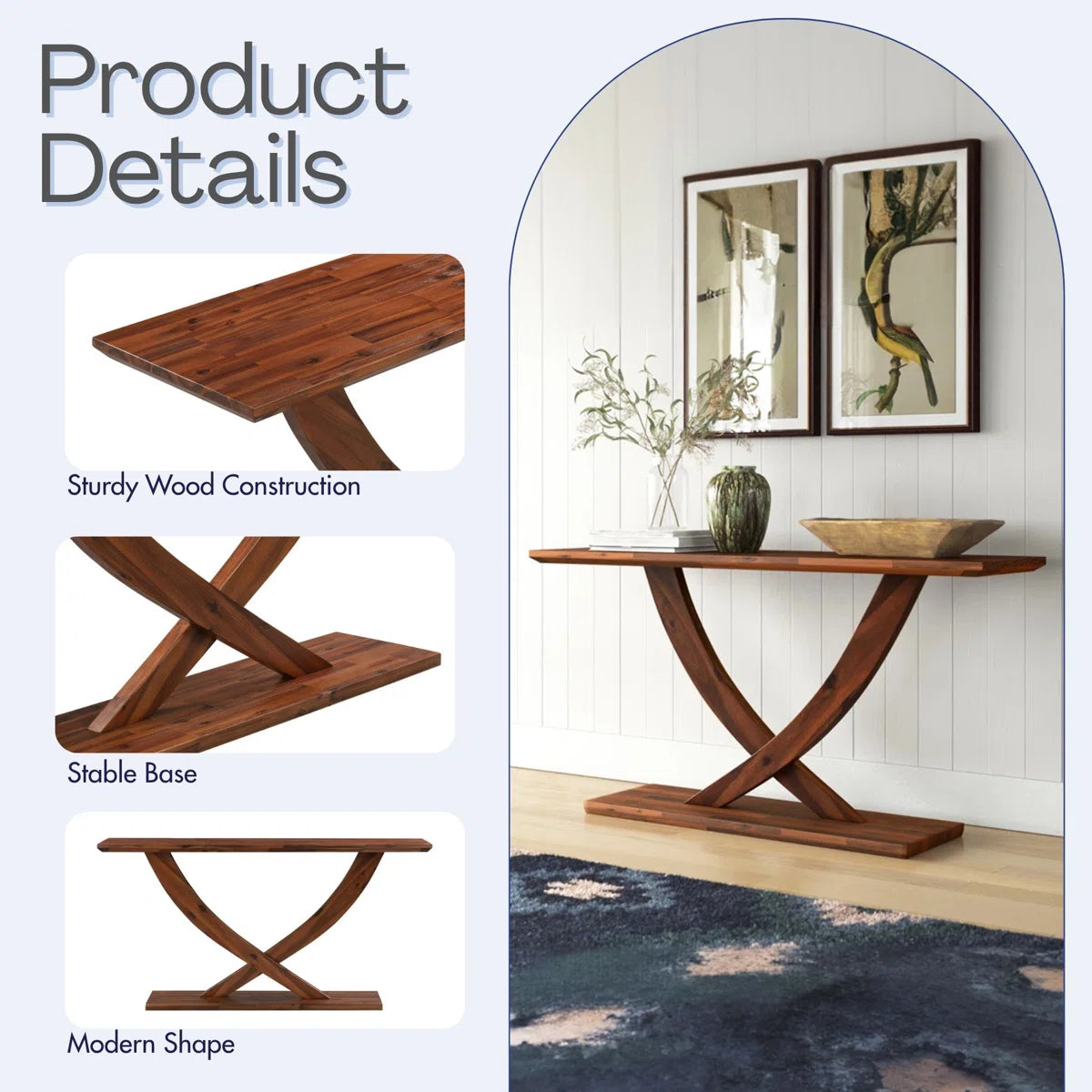 Classy Modern Solid Wood Console Table
