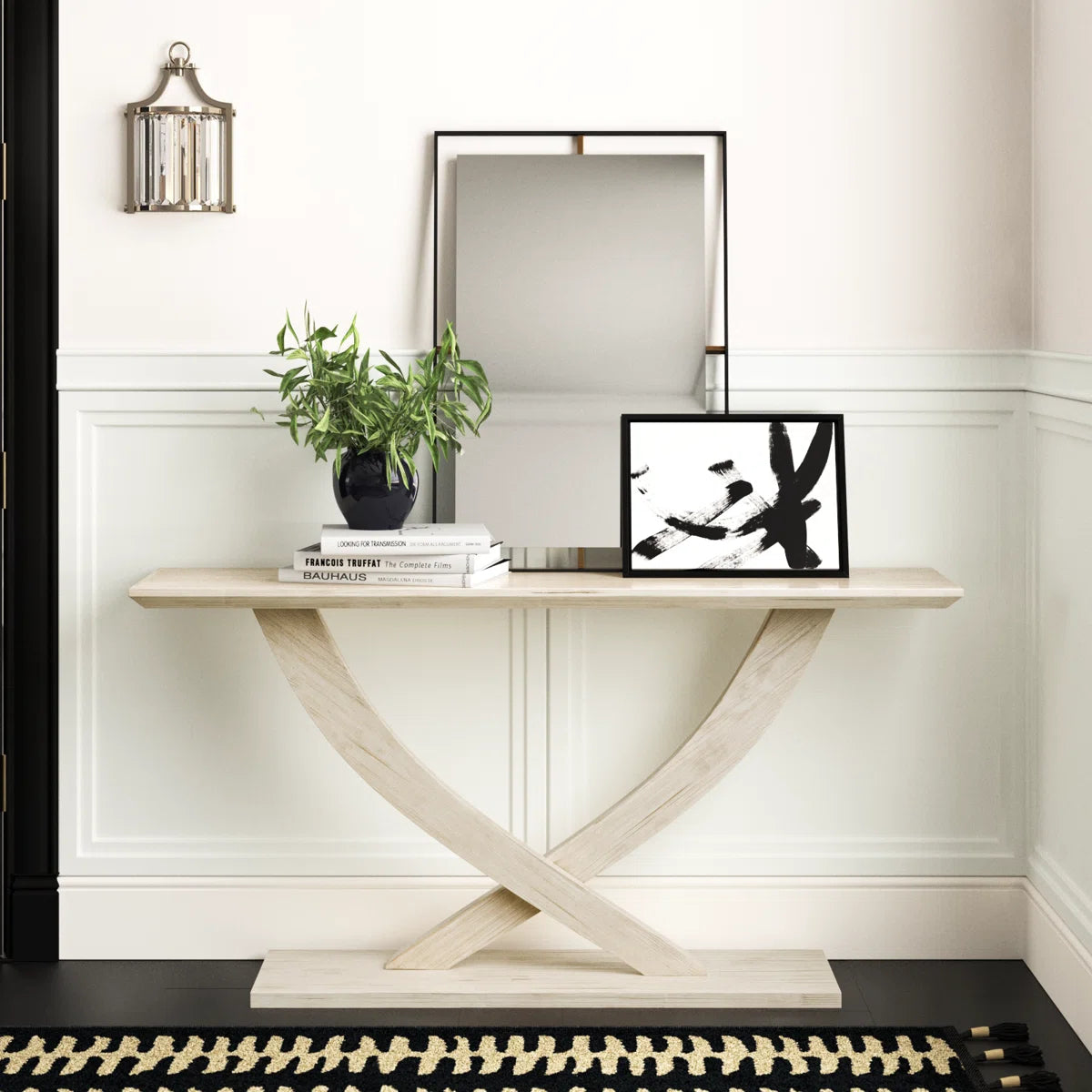 Classy Modern Solid Wood Console Table