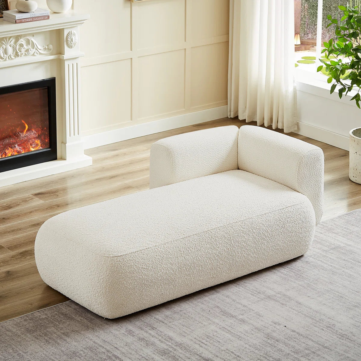 Straight Line Lounger In Boucle