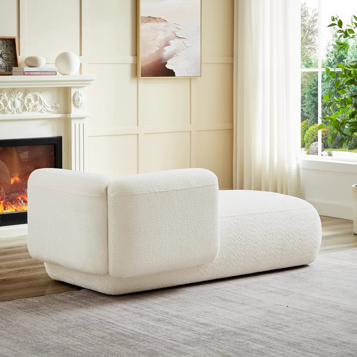 Straight Line Lounger In Boucle