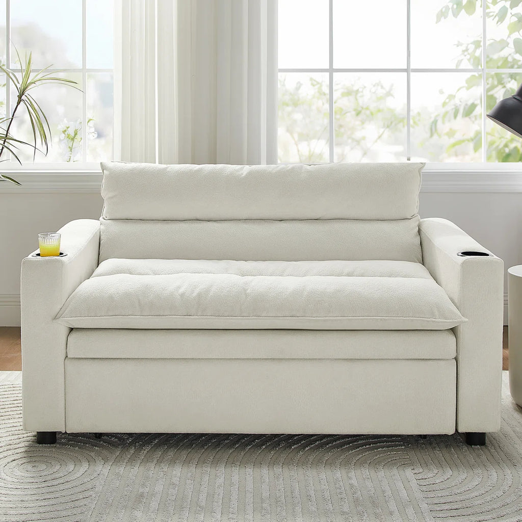 Convertible Sofa Cum Bed In Suede