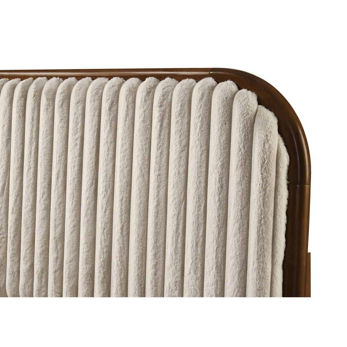 Cossette Wood Framed Without Storage Bed In Boucle