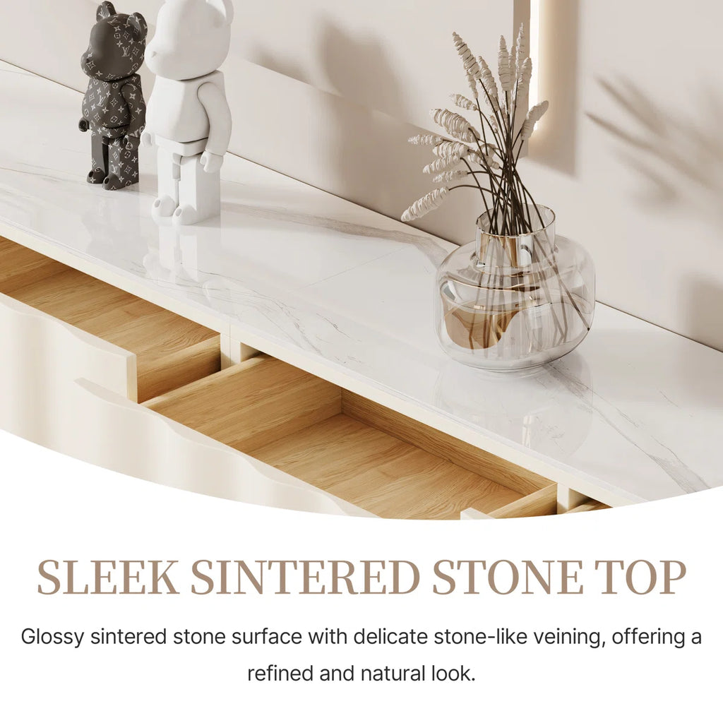 Dupin Designer Tv Unit In Pu Polish