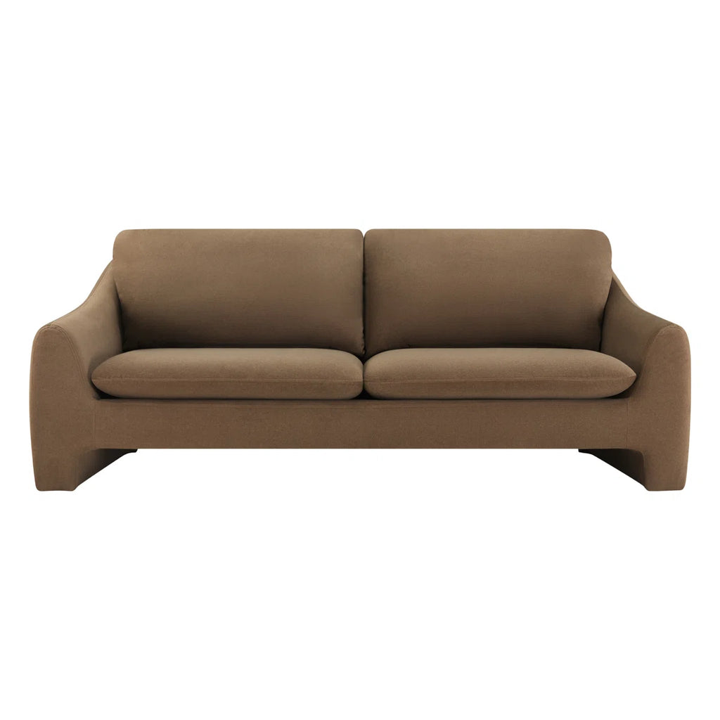 Hana Brown Curved Sofa