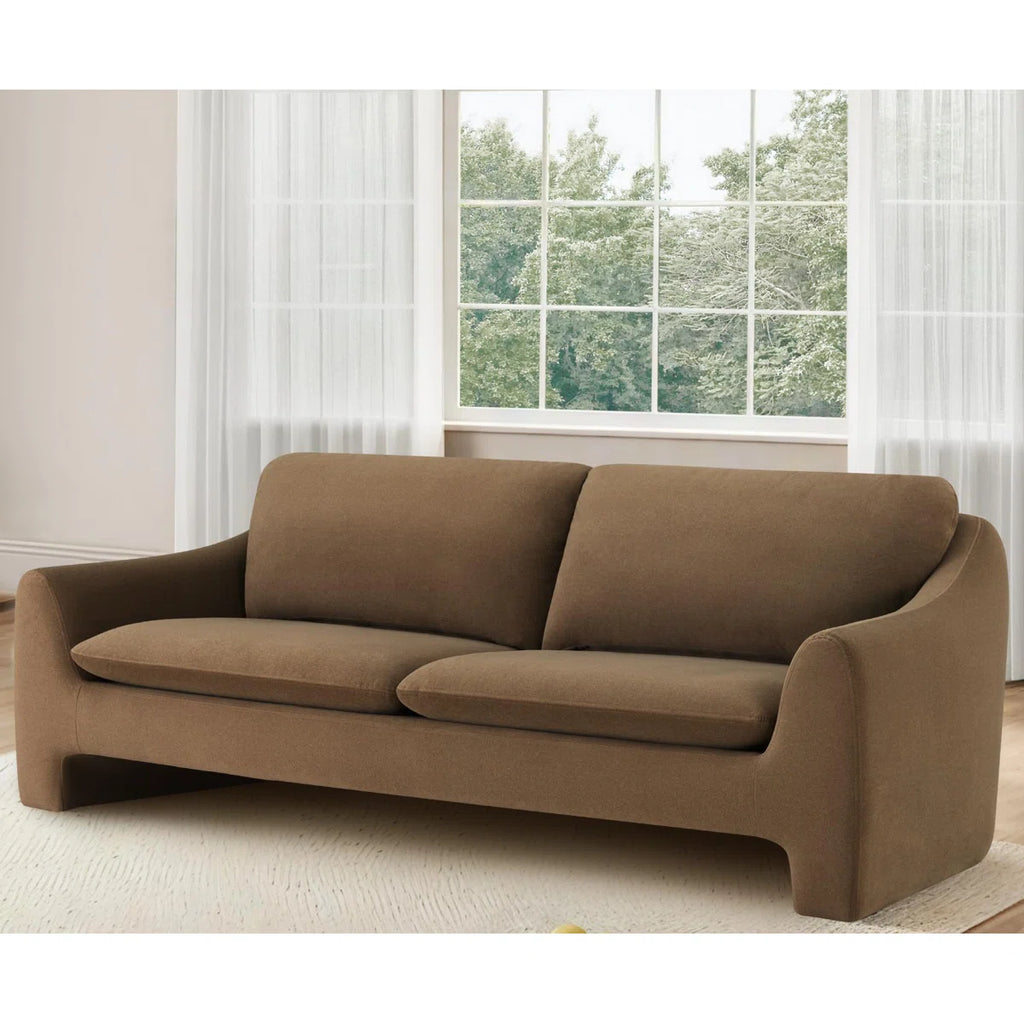 Hana Brown Curved Sofa