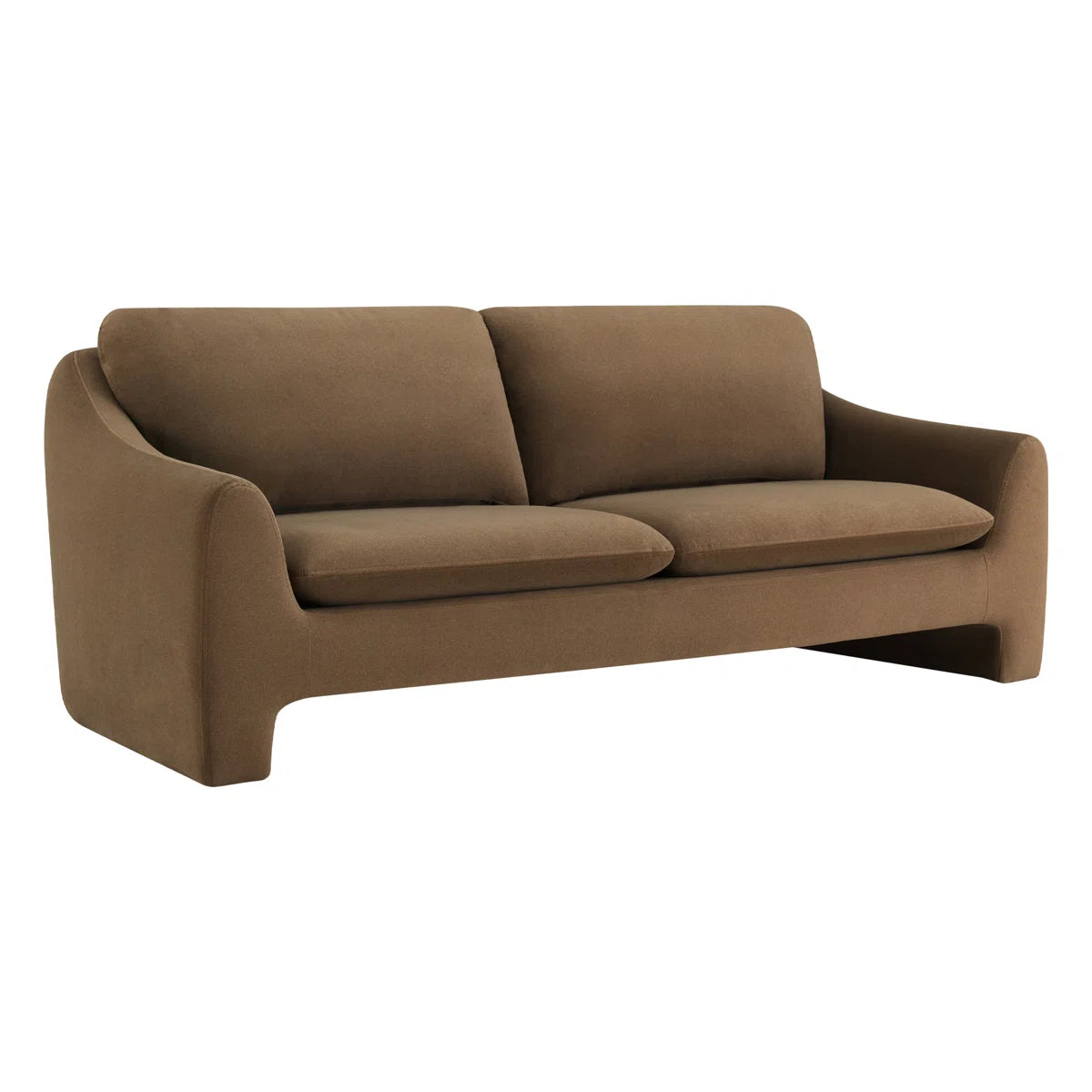 Hana Brown Curved Sofa